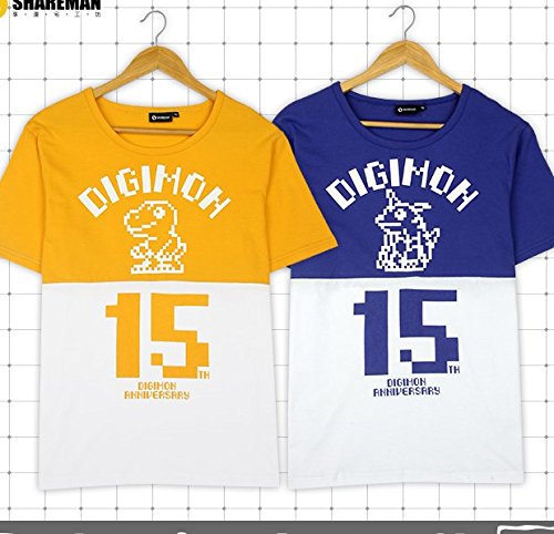 Digimon Adventure Digivice Ver.15th Agumon Orange T-shirt Short Outfit ToP L
