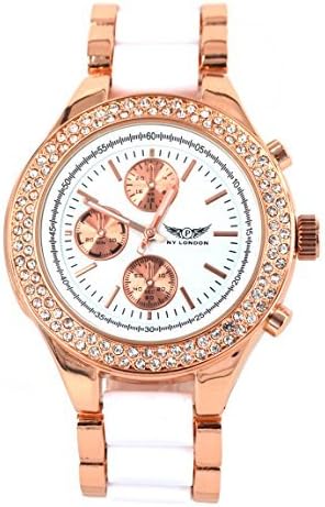 AP London Ny London Designer Rose Gold/White Dress Bracelet Watch Rose Gold