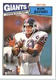 1987 Topps # 17 Mark Bavaro New York Giants Football Card- Near Mint to Mint Condition - In Protective Screwdown Display Case!