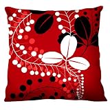 100% Thai Silk Decorative Pillow - Bean Leaf Red (18x18)