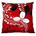 100% Thai Silk Decorative Pillow - Bean Leaf Red (18x18