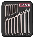 URREA 1200FMA 12-Point Combination Wrench Set, Satin, 15-Piece [並行輸入品]