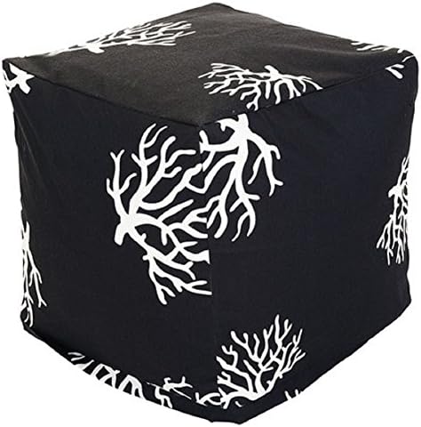 Majestic Home Products Cube Pouf Ottoman, Black
