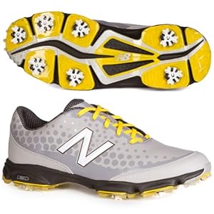 New Balance Men's NBG2002 Wide Golf Shoe,Grey/Yellow,8.5 4E US