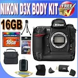 Nikon D3X 24.5MP FX CMOS Digital SLR with 3.0-Inch LCD Body Only (International model No warranty) W/16GB CF Accessory Saver Bundle!