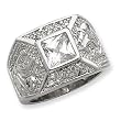 Sterling Silver Men's CZ Ring