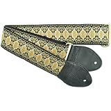 Souldier Custom GS0112BK05BK Handmade Persian Tapestry Guitar Strap, Black Gold