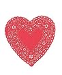 Fox Run 4-Inch Red Heart Paper Doilies, Pack of 24