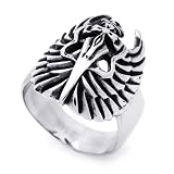 27MM Stainless Steel Antique Dagger & Wings Gothic Ring For Men (Size 9 to 15)