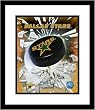Dallas Stars Team Logo and Puck Collage Framed 8x10 Photograph