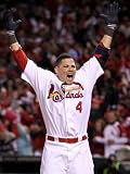 2011 World Series G. 6 - Texas Rangers v St Louis Cardinals, St Louis, MO - Oct. 27: Yadier Molina Photographic Poster Print by Ezra Shaw, 9x12