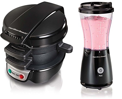 Hamilton Beach 25477 51103 Breakfast Sandwich Maker 14oz Personal Blender Bundle