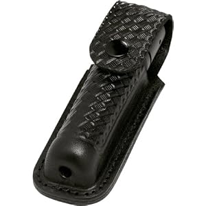 Coast LED Lenser 2026 Basketweave Leather Flashlight Sheath with Snap Closure