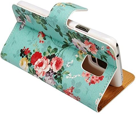 Tikeda®-elegant Flower and Deluxe Book Style Folio Pu Leather Wallet with Magnet Design Flip Case Cover, Credit Card Holder for Samsung Galaxy S5 Sm-g900h