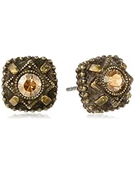 Sorrelli "Raw Sugar" Vintage Style Crystal Stud Goldtone Earrings