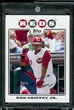 2008 Topps # 580 Ken Griffey Jr. - Cincinnati Reds - MLB Baseball Trading Card in a Protective Screw Down Display Case