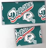 Checkbook Cover Debit Set NFL Miami Dolphins Teal