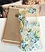 iPhone 6/6S Case,Blingy's® High Quality Floral Pattern Transparent Clear Flexible Soft Slim Rubber TPU Case-Retail Packaging (Blue Petals)