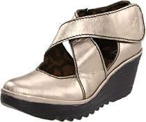 Fly London Women's Yogo Wedge Sandal Leather Patent