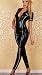 Lingerie Sexy Femme : Combinaison PVC Pilote LC9079 Noire Taille Unique