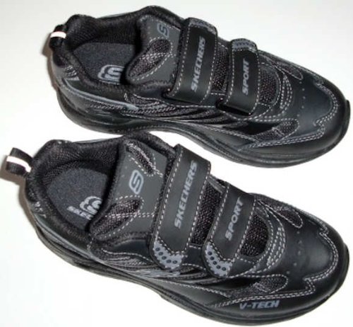Skechers Boys Frontier Rim Black Twin Velcro Strap Sketchers School Shoes.