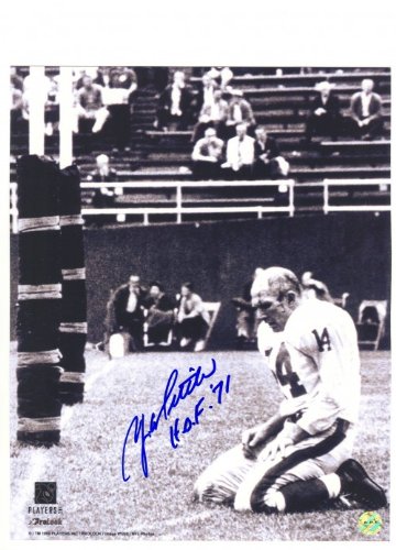 Y.A. Tittle Autographed/Hand Signed New York Giants 16x20 Photo Inscribed HOF '71