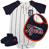 Detroit Tigers adidas Baby 3pc Creeper Bib and Booties Set