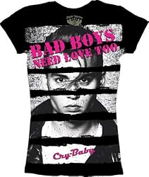 Cry-baby Bad Boys Need Love Too Black Juniors T-shirt Tee