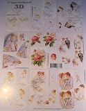 A4 3D step by step Le Suh decoupage sheet - mini projects - wedding, bride and groom