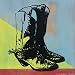 Truman's Cowboy Boots Art Poster Print by Lucinda Lewis, 12x12