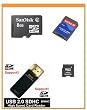 SanDisk 8GB MicroSDHC Memory Card with Adapter (Bulk Package) + SanDisk MicroSDHC to MiniSDHC Adapter + USB2.0 High Speed Card Reader