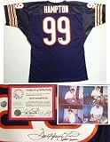 Dan Hampton Signed Navy Custom Throwback Jersey w/HOF 2002