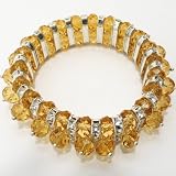 Rhinestone Crystal Beaded Pattern Bracelets Gold /FA-B2001