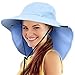 Safari Sun Hats for Women Fishing Hiking Cap with Neck Flap Wide Brim Hat Blue