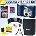 Nikon Coolpix L18 8MP Digital Camera (Navy) + 1GB Accessory Kit