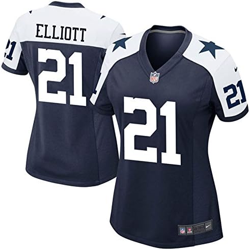NFL Ezekiel Womens #21 Ventilation Alternate Game Jersey Size XL American Football Dallas Take Exercise Ladies Elliott Sport Jerseys Navy Blue-2