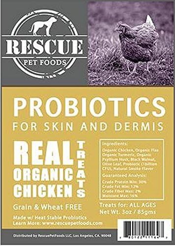 Rescue Pet Foods Organic Chicken Treats - Probiotics for Skin and Dermis