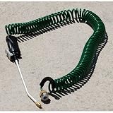 Indoor/Outdoor 50ft Coil Hose w/Wand and Adapter