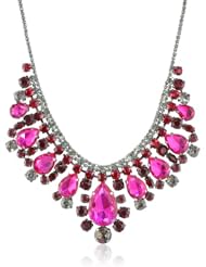 Adia Kibur Fuchsia Multi-Shape Crystal Stone Necklace, 18"