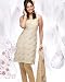 Off White Cotton Ethnic Churidar Kameez Unstitched Dress Material with Dupatta