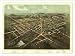 Historic Hillsdale, Michigan, c. 1866 (L) Panoramic Map Poster Print Reprint Giclee