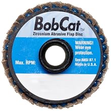 Weiler BobCat 2" Diameter, 40 Grit, Zirconium, Plastic Backing, Type 29 Specialty Abrasive Flap Mini Disc