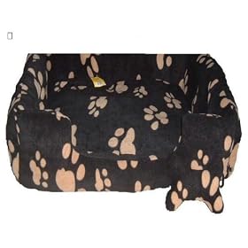 DOG BED= Paw print Rectagular fleece bed 36"x30"