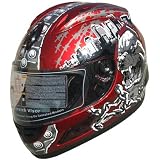 Adult Full Face Street bike sports DOT Helmet Wine Red F34 Size medium