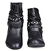 Twisted Women's SHELLY Faux Leather Ankle-High Slouchy Boot with Multi Buckle Straps - SHELLYDEV BLACK, Size 10