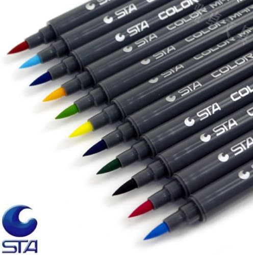 STA Aquarelle brush 3110 Twin Marker pen 24 colour