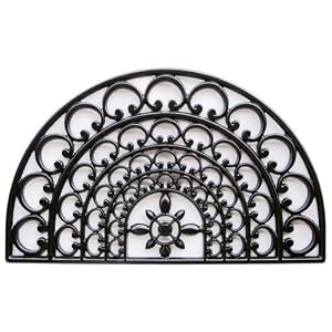 Ashford Half-Circle Cast Aluminum Doormat - Black by 