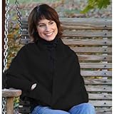 IMAGE OF FLEECE POCKET SHAWL - 54''- BLACK