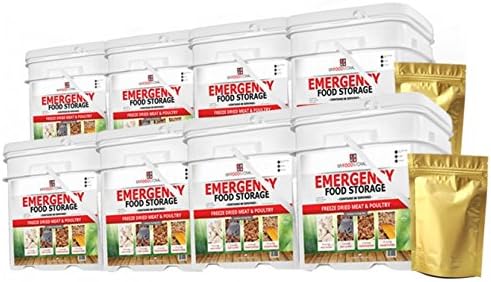 My Food Storage(480 Servings of Gourmet Freeze Dried Meat - Chicken and Beef Combination)Comes With 160 Bonus Servings of Rice - 15 Year Shelf Life - Just Add Water - Fast, Easy and Delicious