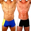 Mens New Side Insert Square Cut Boxer Swimsuit Gary Majdell Sport